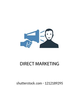 Direct Marketing concept 2 colored icon. Simple blue element illustration. Direct Marketing concept symbol design. Can be used for web and mobile UI/UX