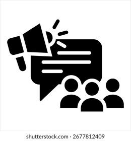 Ilustración vectorial de icono de glifo de marketing directo