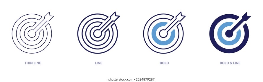 Direct marketing icon in 4 different styles. Thin Line, Line, Bold, and Bold Line. Duotone style. Editable stroke.