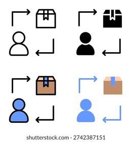 Direct marketing icon collection of various styles for design branding, print and digital media