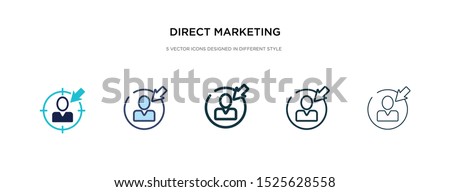 direct marketing icon in different style vector illustration. two colored and black direct marketing vector icons designed in filled, outline, line and stroke style can be used for web, mobile, ui