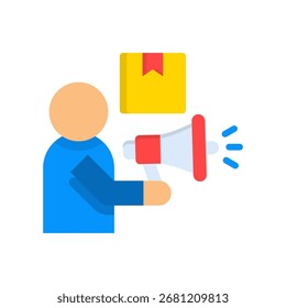 Icono de marketing directo Ilustración vectorial plana