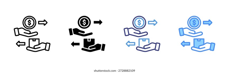 Icono de marketing directo para establecer múltiples estilos de colección