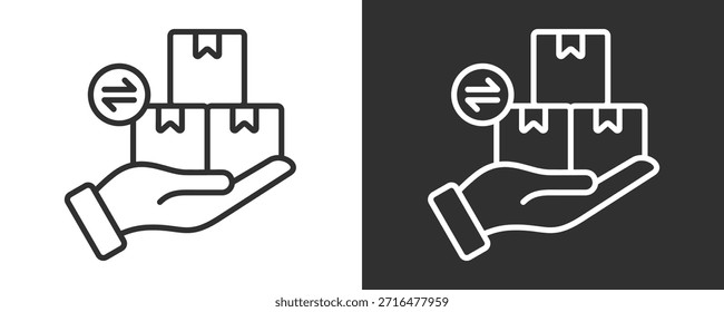 Icono De Marketing Directo Conjunto De Colección De Vector Aislado En Blanco Y Negro