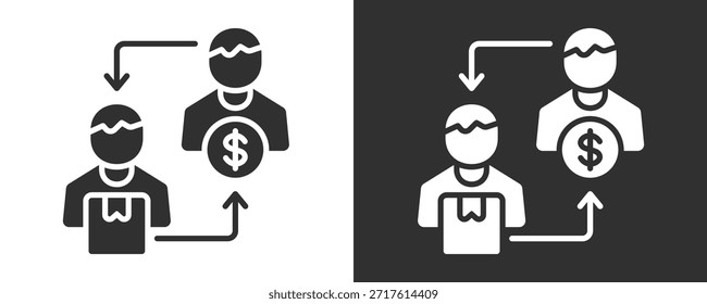 Icono De Marketing Directo Conjunto De Colección De Vector Aislado En Blanco Y Negro