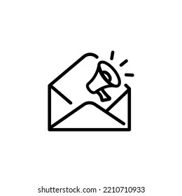 Direct Marketing Linear Icon. Organizations Communicate Directly To Customer And Supply Method. Thin Line Customizable Illustration. Contour Symbol.