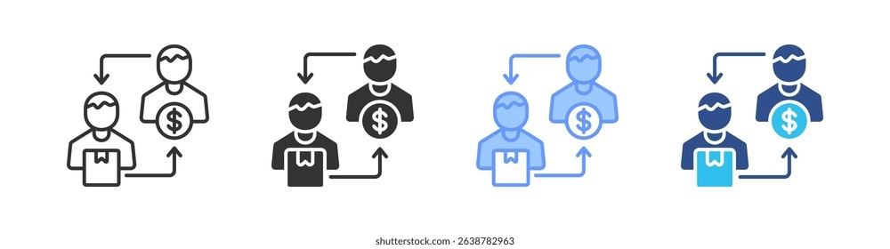 Direct Marketing Multi Style Icon Set Vector