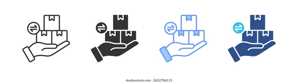 Marketing directo Multi Style Icon Set Vector