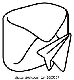 Style d'Image vectorielle d'icône de message direct 3d pour interface utilisateur de communication Style de ligne.