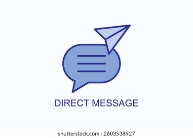 Direct Message Icon Or Logo Isolated Illustration