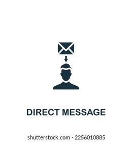 Direct message icon. Monochrome simple sign from blogging collection. Direct message icon for logo, templates, web design and infographics.