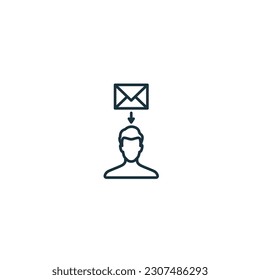 Direct message icon. Monochrome simple sign from blogging collection. Direct message icon for logo, templates, web design and infographics.