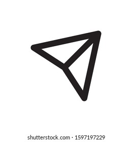 Direct message icon or send symbol on white background