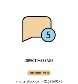 direct message icons  symbol vector elements for infographic web