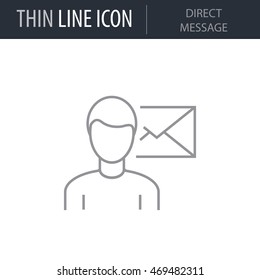 Direct Message Outline Icon. Thin line Icon of Advertising Media