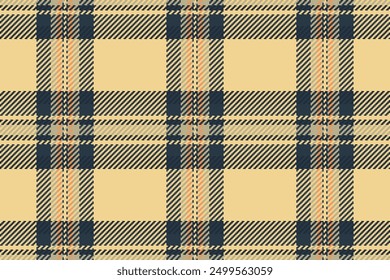 Direct pattern check texture, intense seamless vector background. Folklore fabric plaid tartan textile in dark and amber colors palette.