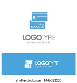 Direct Payment, Card, Credit, Debit, Direct Blue Solid Logo with place for tagline