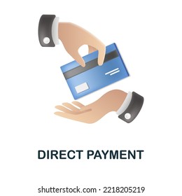 Direct Payment icon. 3d illustration from fintech industry collection. Creative Direct Payment 3d icon for web design, templates, infographics and more