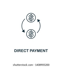 Direct Payment icon outline style. Thin line design from fintech icons collection. Pixel perfect direct payment icon for web design, apps, software, print usage.