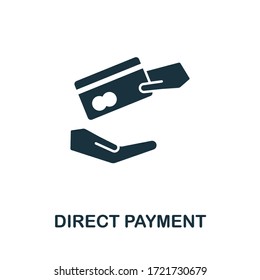 Symbol für direkte Zahlung. Einfache Illustration aus der fintech Industry Collection. Symbol für kreative Direktzahlung für Webdesign, Vorlagen, Infografiken und mehr