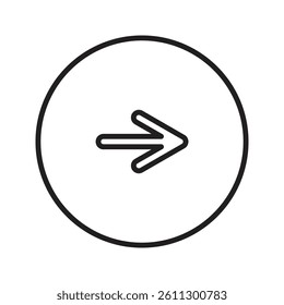 Direct right icon with clean, modern design. Ideal for navigation, UI or UX interfaces, maps, and directional signage. High-quality vector, fully scalable and easy to customize.