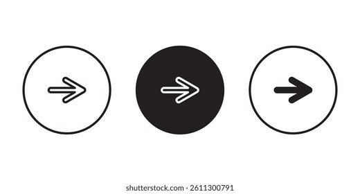 Direct right icon with clean, modern design. Ideal for navigation, UI or UX interfaces, maps, and directional signage. High-quality vector, fully scalable and easy to customize.