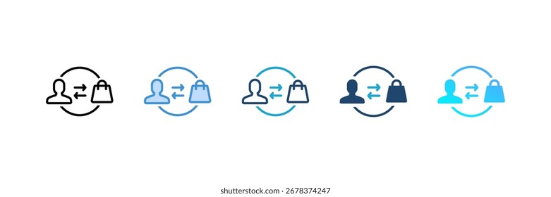 Conjunto de iconos de ventas directas colección de varios estilos