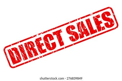 Direct sales red stamp text on white