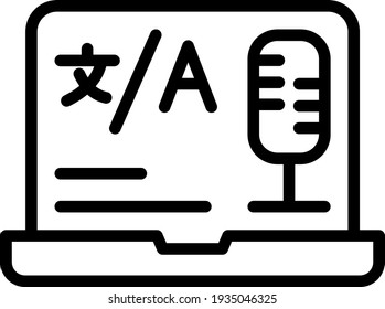 Direct Speech Translator Concept, Voice Conversion Vector line Icon Design, Language Translation symbol on white background, Dub localization stock illustration