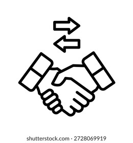Icono de esquema de comercio directo Ilustración vectorial