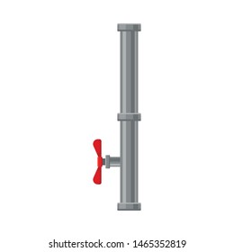 Direct two-section water pipe. Vector illustration on white background.