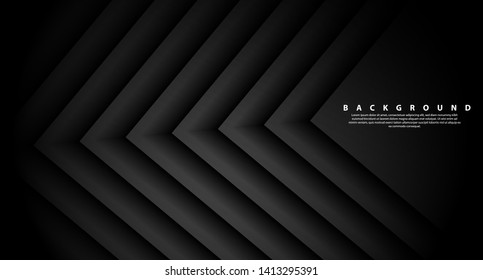 Direction of abstract gray arrow shadows. abstract on the black background of futuristic modern design