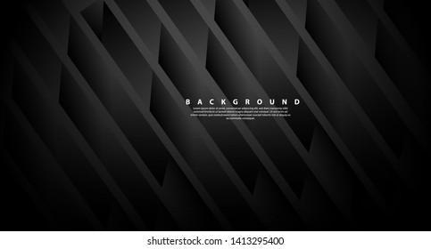 Direction of abstract gray arrow shadows. abstract on the black background of futuristic modern design
