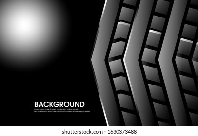 Direction of abstract gray arrow shadows. Gray abstract on the black background of futuristic design