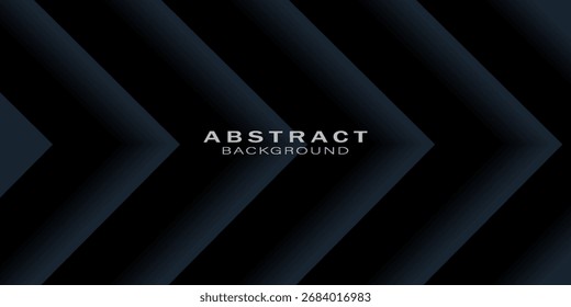Dirección de las sombras abstractas de la flecha gris. abstracto en el fondo negro del diseño moderno futurista