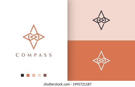 direction or adventure logo vector design with simple and modern compass shape