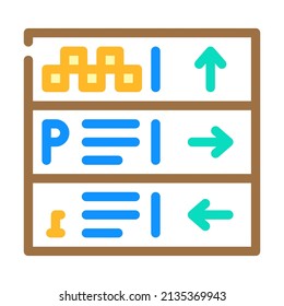 direction airport sign color icon vector. direction airport sign sign. isolated symbol illustration