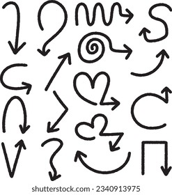 Direction arrow black draw doodle