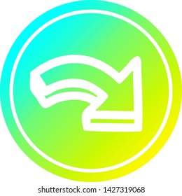 direction arrow circular icon with cool gradient finish