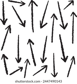 Direction arrow collection doodle hand drawn