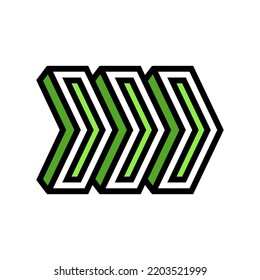 direction arrow color icon vector. direction arrow sign. isolated symbol illustration