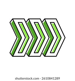 direction arrow color icon vector. direction arrow sign. isolated symbol illustration