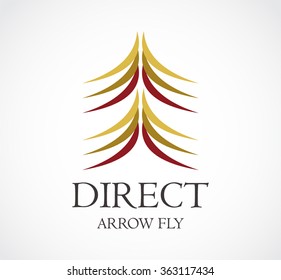 Direction of arrow curve line abstract vector and logo design or template up grow business icon of company identity symbol concept