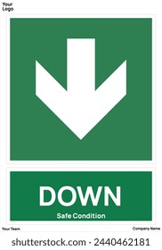 Direction arrow down safe condition signs symbol standard iso 7010