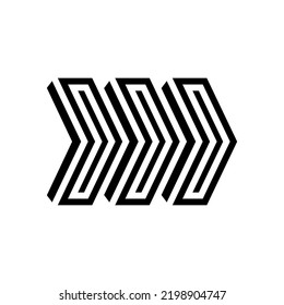 vector de icono de glifo de flecha de dirección. signo de flecha de dirección. ilustración de símbolo aislado
