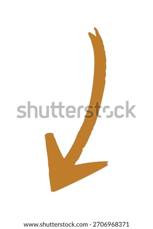 direction arrow hand drawn doodle. Vector doodle illustration icon isolated on white bg.