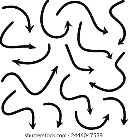 Direction arrow icon element black