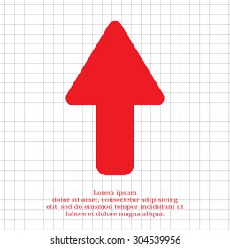 Direction arrow up icon isolated