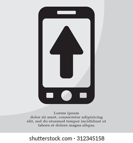 Direction arrow up icon isolated