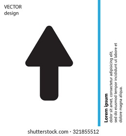 Direction arrow up icon isolated
